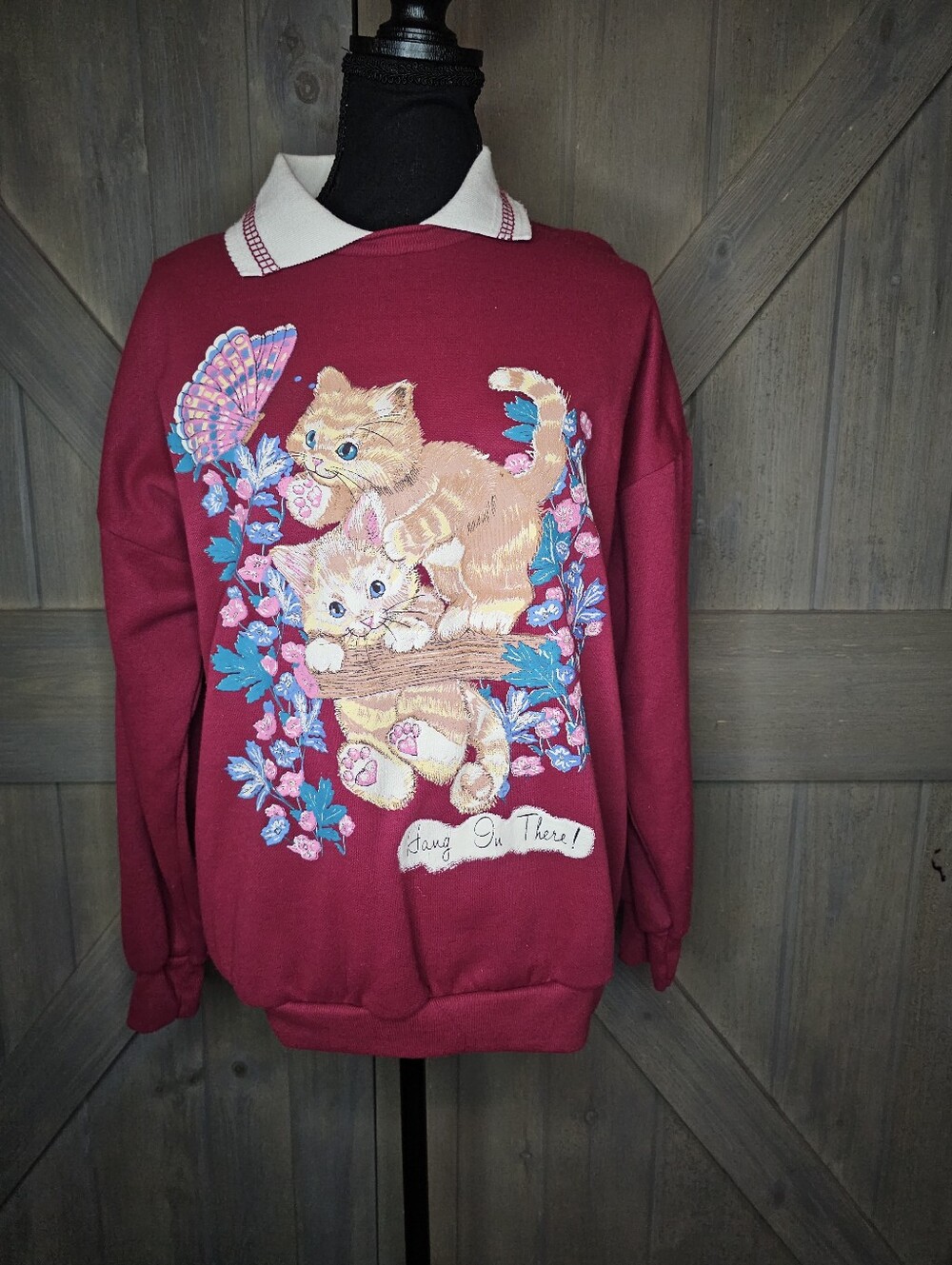 Vintage Land & Sea Cat Sweatshirt sz Medium